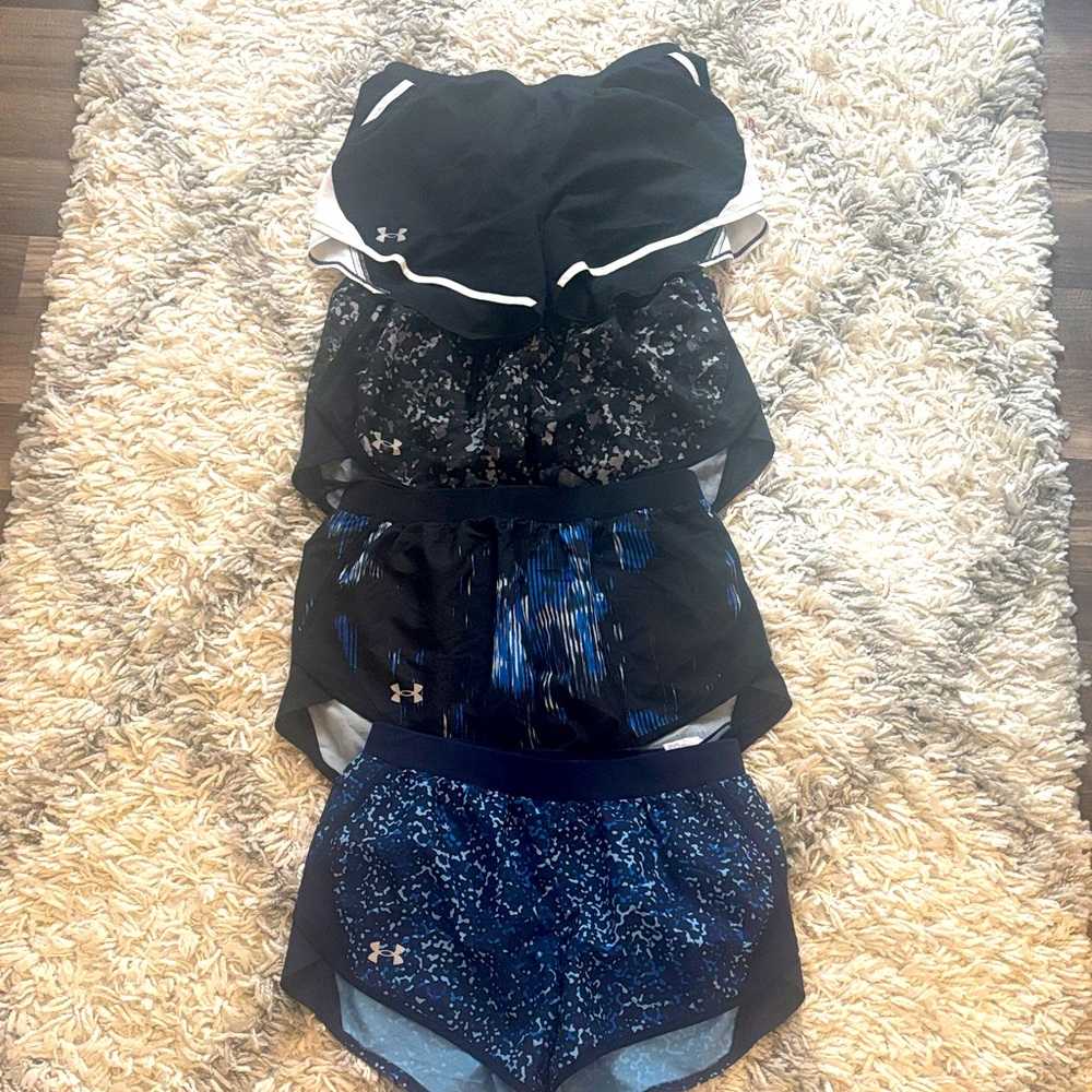 Under Armour Women's Athletic Shorts- set of 4. Size small